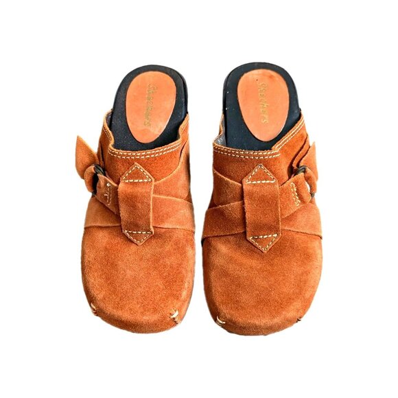 Skechers Women's Wooden Clog Golden Maple Suede Leather Slip On US 7 Brazil-lp - Picture 1 of 12